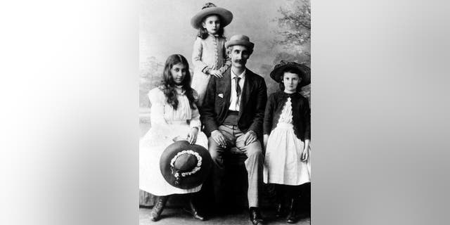 Charles Valentine Riley with his daughters. From the Charles Valentine Riley Papers at the National Agricultural Library of the U.S. Dept. of Agriculture.