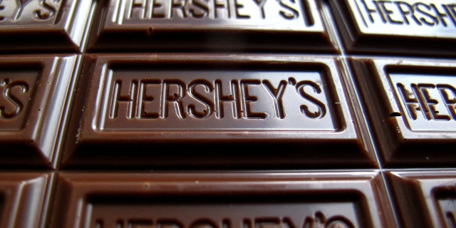 FILE PHOTO: A Hershey's chocolate bar is shown in this photo illustration in Encinitas, California January 29, 2015.