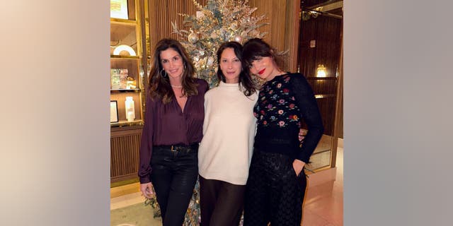 From left to right, Cindy Crawford, Christy Turlington and Helena Christensen reunited for a holiday celebration in New York.
