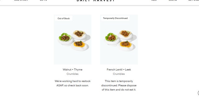 Daily Harvest has temporarily discontinued its French Lentil + Leek Crumbles product