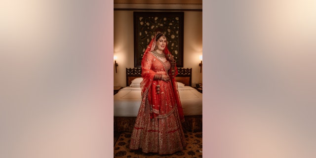 Hannah Rogers is pictured in her traditional wedding attire. The dress is called a lehenga. Behind the scenes of her picture-perfect moments, she worked hard to overcome some obstacles, she said.