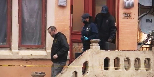 The scene of a deadly home invasion in north Philadelphia, Pennsylvania.