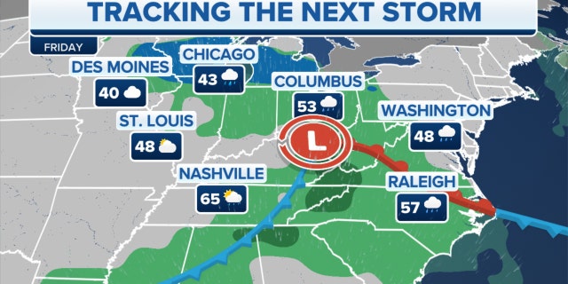 The next storm in the eastern U.S. on Friday