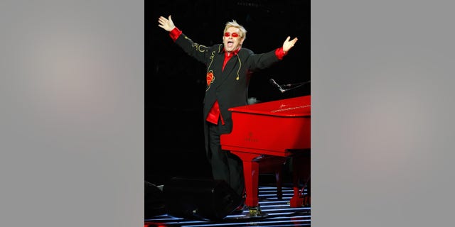Sir Elton John performs during the final performance of his show "The Red Piano" at The Colosseum at Caesars Palace April 22, 2009 in Las Vegas, Nevada. 