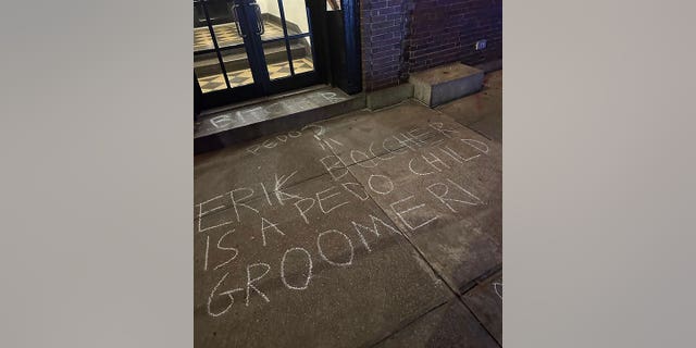 New York City Council Member Erik Bottcher says Drag Queen Story Hour protesters scrawled a message calling him a "pedo child groomer" outside his apartment building. 