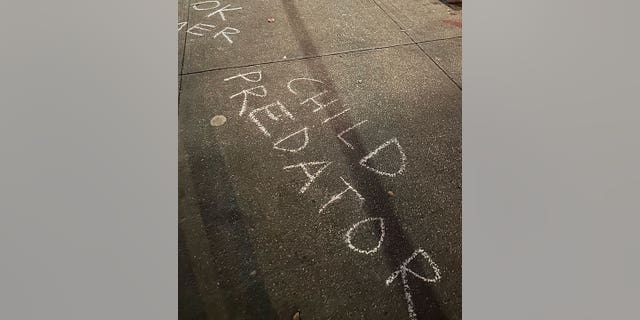 New York City Council Member Erik Bottcher says Drag Queen Story Hour protesters scrawled a message calling him a "child predator" outside his apartment building. 