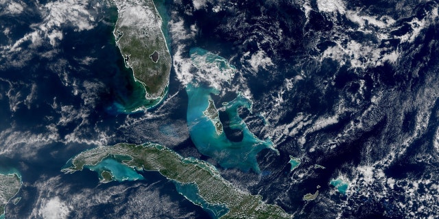 The image above captured by NOAA-21’s VIIRS instrument shows ocean color around the Southern tip of Florida and the Caribbean.
