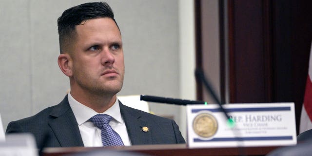 Florida state Rep. Joe Harding listens during a Local Administration and Veterans Affairs Subcommittee hearing in a legislative session Jan. 13, 2022, in Tallahassee, Fla.
