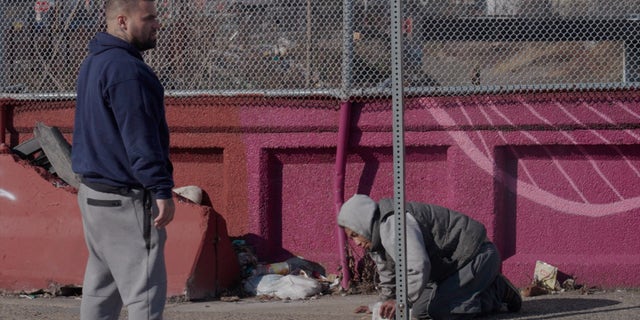 Rodriguez checks on an addict in Kensington.