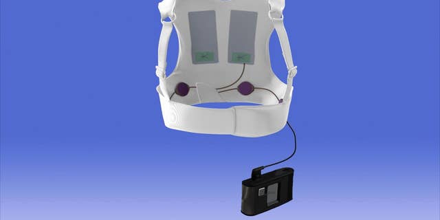 An image illustration provided by ZOLL shows how the LifeVest, a wearable defibrillator, is worn by patients.