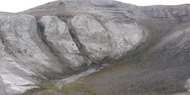 This 2006 photo provided by researchers shows geological formations at Kap Kobenhavn, Greenland. (Svend Funder via AP)