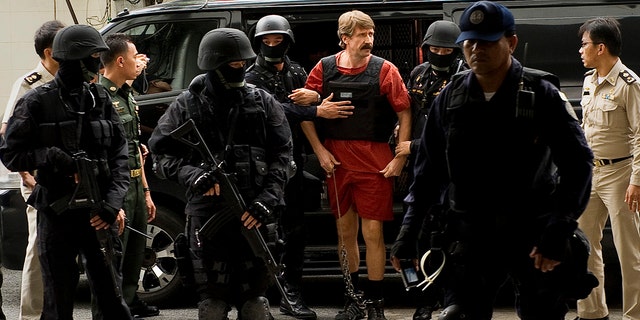 On October 5, 2010, Russian arms dealer Viktor Bout arrives at the Criminal Court in Bangkok. 