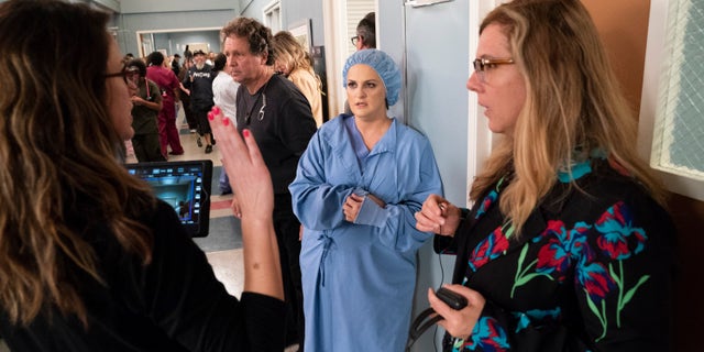 Krista Vernoff and Elisabeth Finch in the "Silent All These Years" episode of "Grey's Anatomy."