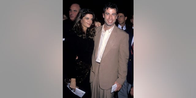 John Travolta and Kirstie Alley are pictured here attending the premiere of "Look Who's Talking."