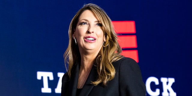 Ronna McDaniel, chairwoman of the Republican National Committee, takes the stage at an Election Night party in Washington, D.C., on Nov. 8, 2022.