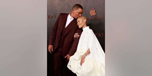Will Smith was seen kissing his wife Jada Pinkett Smith on her head during the "Emancipation" red carpet premiere.
