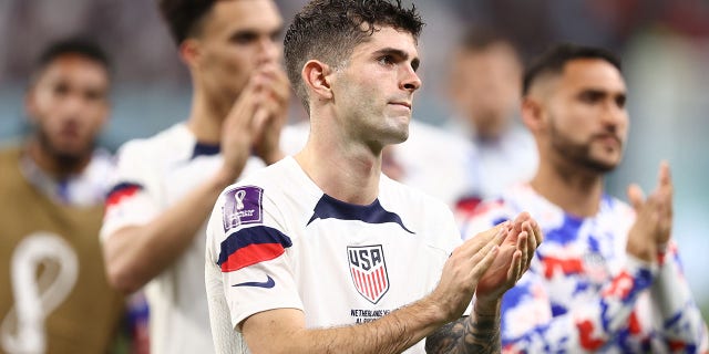 Christian Pulisic of America during the FIFA World Cup Qatar 2022 match against Netherlands at Khalifa International Stadium on December 3, 2022 in Doha, Qatar. 