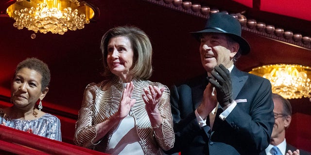 House Speaker Nancy Pelosi and husband Paul Pelosi attend the 45th Kennedy Center Honors at the John F. Kennedy Center for the Performing Arts in Washington, DC, on December 4, 2022. 