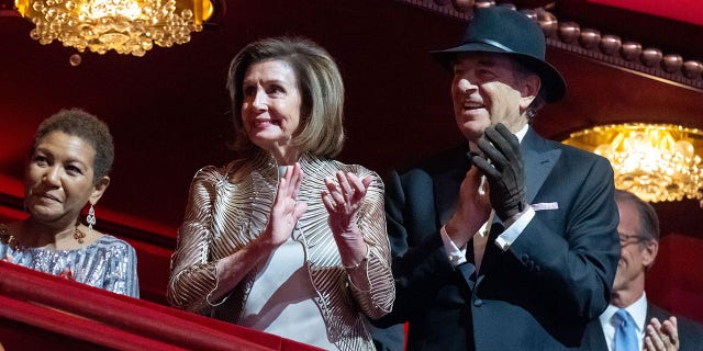 House Speaker Nancy Pelosi and husband Paul Pelosi attend the 45th Kennedy Center Honors at the John F. Kennedy Center for the Performing Arts in Washington, DC, on December 4, 2022.