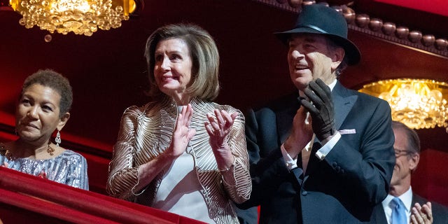 House Speaker Nancy Pelosi and husband Paul Pelosi attend the 45th Kennedy Center Honors at the John F. Kennedy Center for the Performing Arts in Washington, DC, on December 4, 2022. 