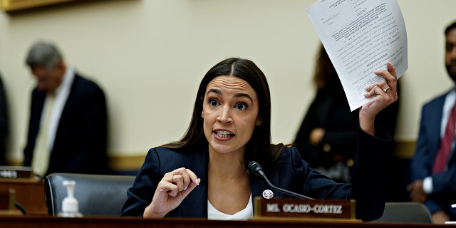 Representative Alexandria Ocasio-Cortez, a Democrat from New York, in Washington, DC, US, on Tuesday, Dec. 13, 2022. 