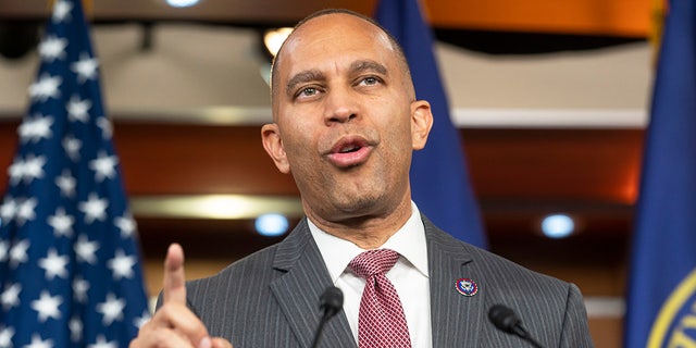 Incoming Democratic leader Rep. Hakeem Jeffries of New York speaks during a press conference at the U.S. Capitol on Dec. 13, 2022.