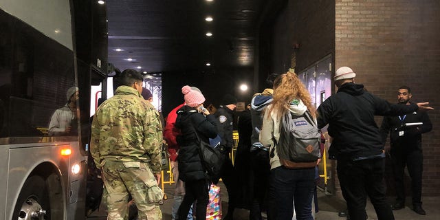 Migrants arrive in New York City from Del Rio, Texas, Dec. 19, 2022.