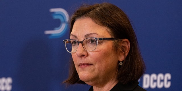 Incoming chair Rep. Suzan DelBene participates in the news conference at the DCCC on Wednesday, Dec. 21, 2022.