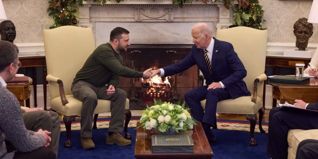 President Joe Biden and Ukraine's Volodymyr Zelenskyy meet at the White House in Washington, D.C.