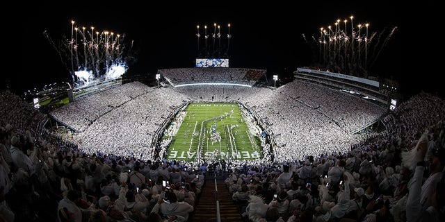 Beaver Stadium on Oct. 22, 2022, in State College, Pennsylvania, before the White Out game between the Penn State Nittany Lions and the Minnesota Golden Gophers.
