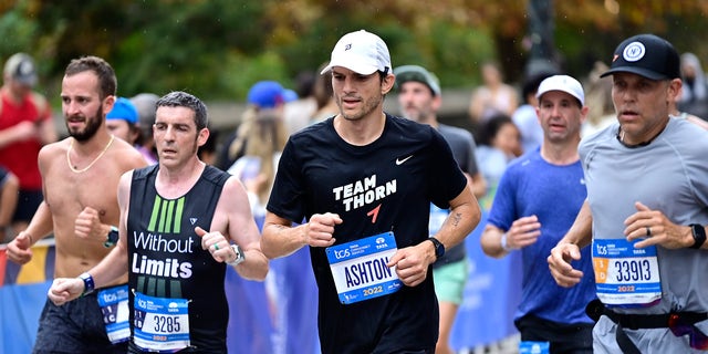 Ashton Kutcher ran in the 2022 New York City Marathon.
