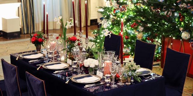 WASHINGTON, DC - NOVEMBER 30: A place setting at the White House on November 30, 2022 in Washington, DC. 