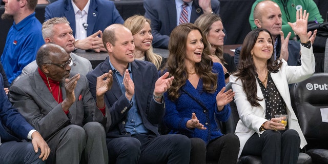 Along with Celtics legend Thomas "Satch" Sanders, William and Kate sat courtside with the owner's wife, Emilia Fazzalari and cheered for the home team.