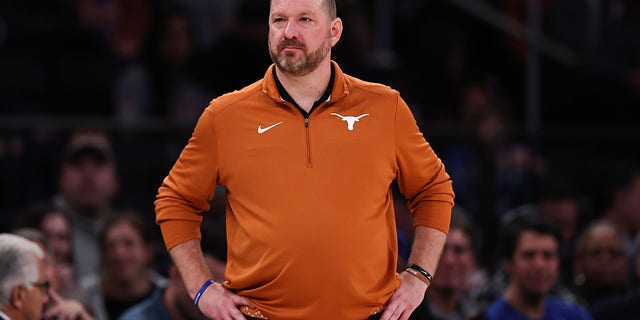 Texas Longhorns head coach Chris Beard looks on during the second half of the game against the Illinois Fighting Illini at Madison Square Garden on December 06, 2022 in New York City. 