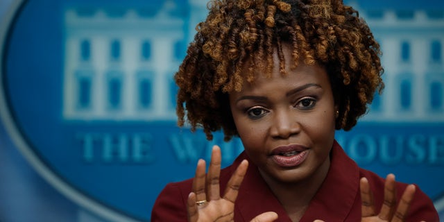 White House press secretary Karine Jean-Pierre holds the daily news conference at the White House on Dec. 8, 2022.