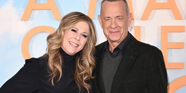 Rita Wilson and Tom Hanks attend the "A Man Called Otto" photocall at Corinthia Hotel on December 16, 2022 in London, England.