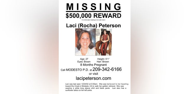 A missing person poster shows Laci Peterson, who has not been seen since Dec. 24, 2002.