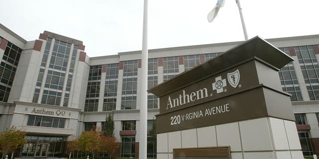 FILE - The headquarters of Blue Cross Blue Shield health insurer Anthem Inc. is seen in Indianapolis, Ind.