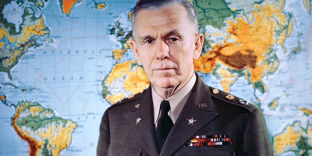 General George C. Marshall, as chief of staff, pictured at his headquarters in the War Department, located in Washington, D.C.