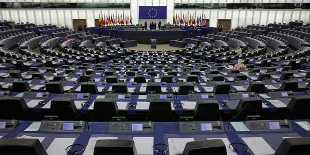 A general view of the interior of the European Parliament on May 12, 2016 in Strasbourg, France. 