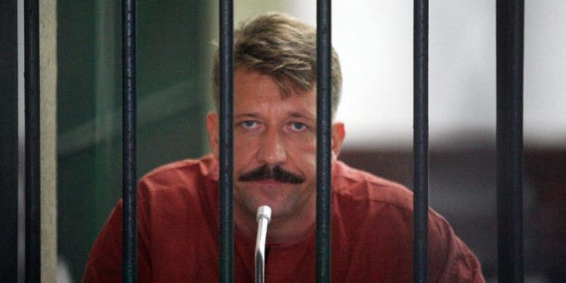 Viktor Bout sits inside a detention cell at the Bangkok Supreme Court in Bangkok on July 28, 2008.