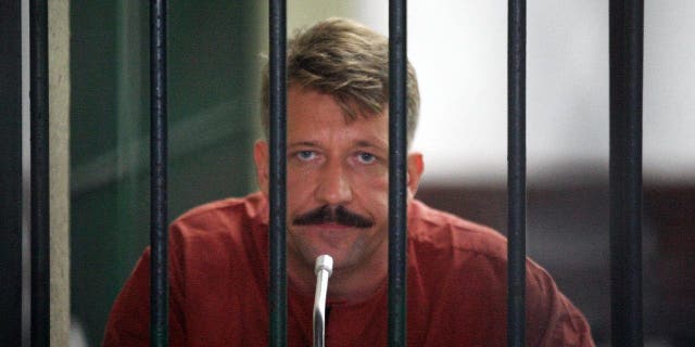 Viktor Bout sits inside a detention cell at Bangkok Supreme Court on July 28, 2008, in Bangkok, Thailand. 