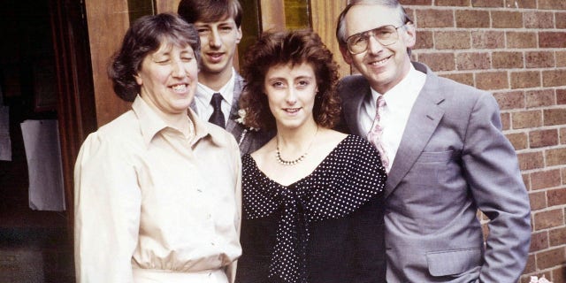 Helga Mosey, 19, center, with her family, the Rev John Mosey, right, mother Lisa and brother Marcus. Helga, a talented music student, was among the 259 passengers and crew killed when the plane was blown out of the skies over Lockerbie just 38 minutes after take-off. She was returning to New Jersey where she was working as a nanny before taking up a place at Lancaster University.
