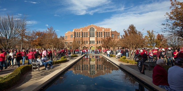 Oklahoma Sooners Campus during the Oklahoma Sooners game against the West Virginia Mountaineers on November 25, 2017 at Gaylord Memorial Stadium in Norman, OK. 