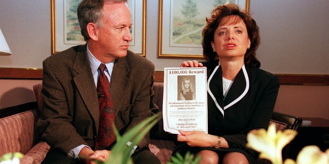 John and Patsy Ramsey, the parents of JonBenet Ramsey, meet with a small selected group of the local Colorado media in Boulder, Colorado on May 1, 1997.