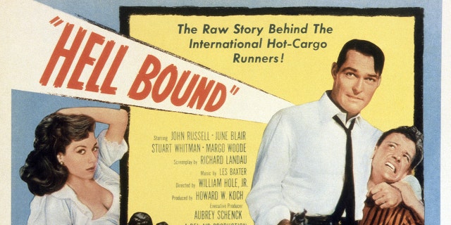 June Blair starred opposite John Russell (holding gun) in 1957's "Hell Bound."