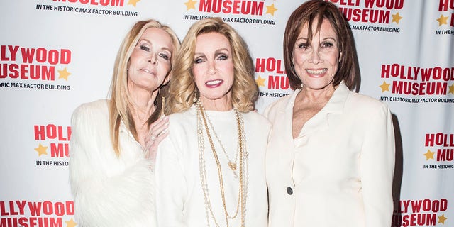 From left: Joan Van Ark, Michele Lee and Donna Mills attend the Hollywood Museum's 40th anniversary of "Knots Landing" at The Hollywood Museum on Jan. 18, 2020, in Hollywood, California. 