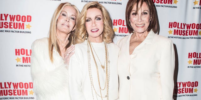 From left: Joan Van Ark, Michele Lee and Donna Mills attend the Hollywood Museum's 40th anniversary of "Knots Landing" at The Hollywood Museum on Jan. 18, 2020, in Hollywood, California. 