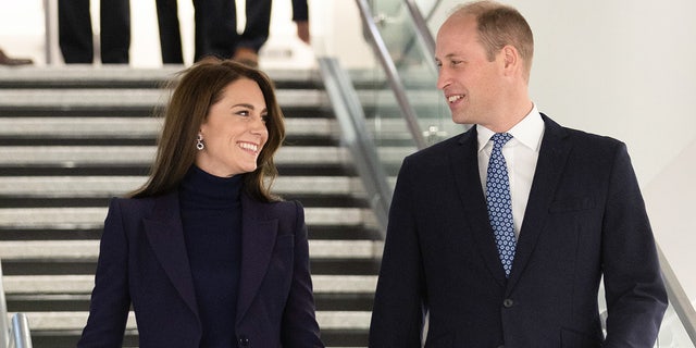 Catherine, Princess of Wales, and Prince William, Prince of Wales, arrive at Logan International Airport Nov. 30, 2022, in Boston. The Prince and Princess of Wales are visiting the coastal city of Boston to attend the second annual Earthshot Prize Awards Ceremony, an event that celebrates those whose work is helping to repair the planet.