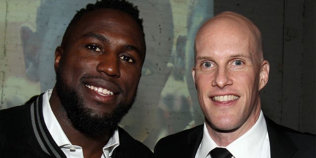 Soccer player Jozy Altidore (L) and journalist Grant Wahl attend the 2017 St. Luke Foundation for Haiti Benefit hosted by Kenneth Cole at the Garage on Jan. 10, 2017, in New York City.